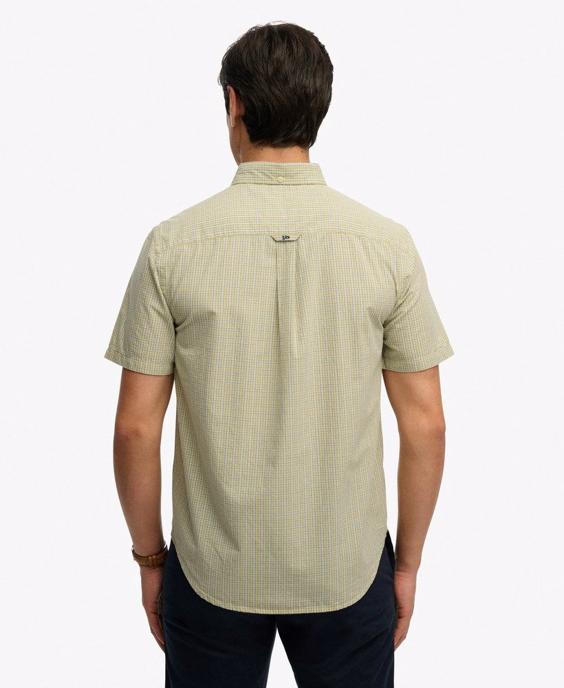 Camisa preppy de manga curta em popeline