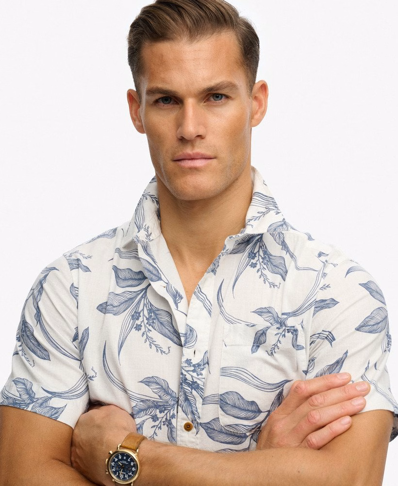 Camisa vintage de manga curta Loom
