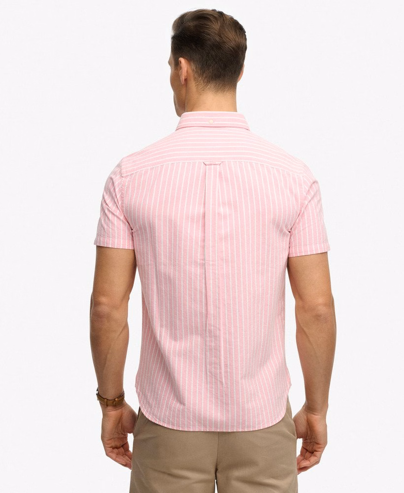 Camisa Oxford de manga curta estilo preppy
