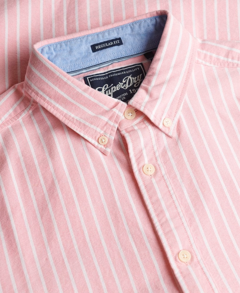 Camisa Oxford de manga curta estilo preppy