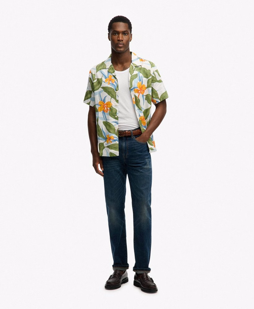 Camisa de manga curta com estampa havaiana
