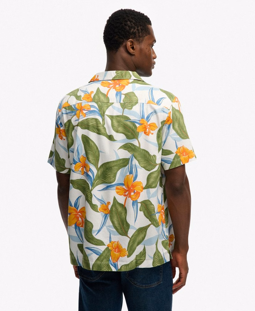 Camisa de manga curta com estampa havaiana