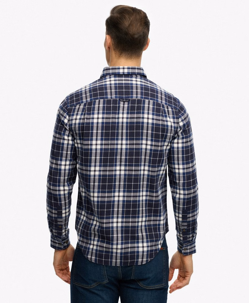 Camisa de lenhador de algodão de manga comprida