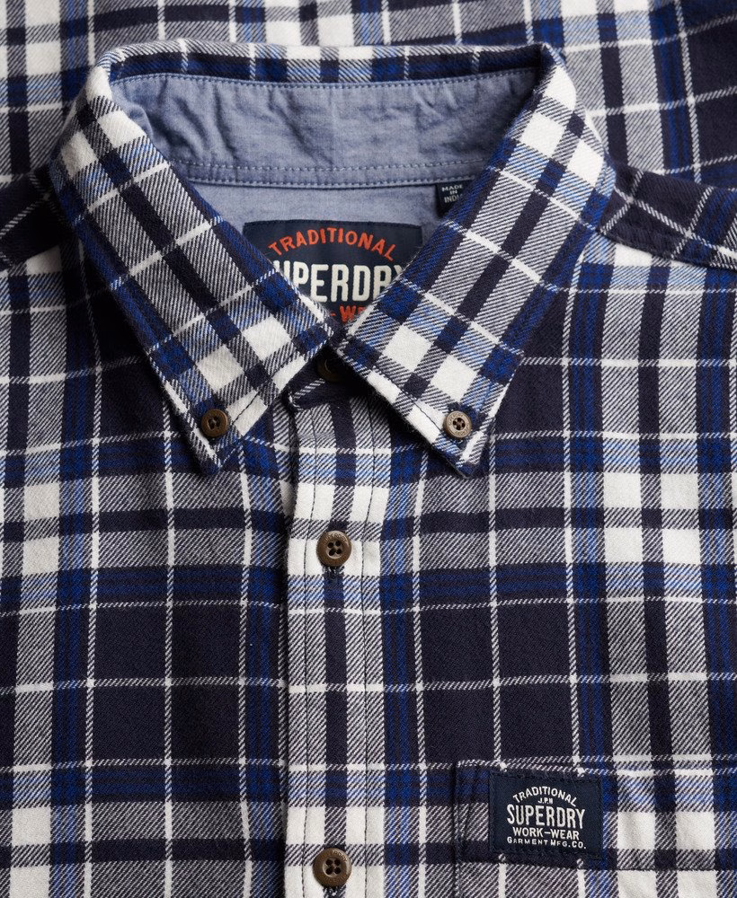 Camisa de lenhador de algodão de manga comprida
