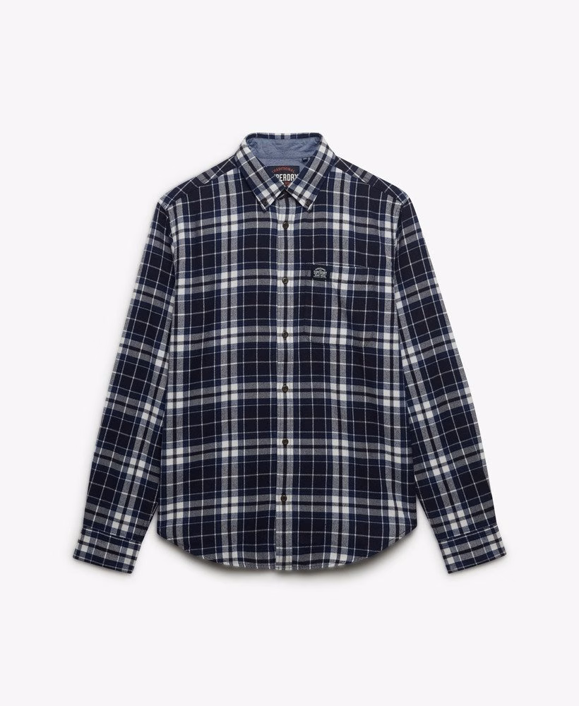 Camisa de lenhador de algodão de manga comprida