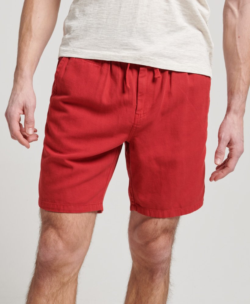 shorts vintage tingidos em vermelho expedição