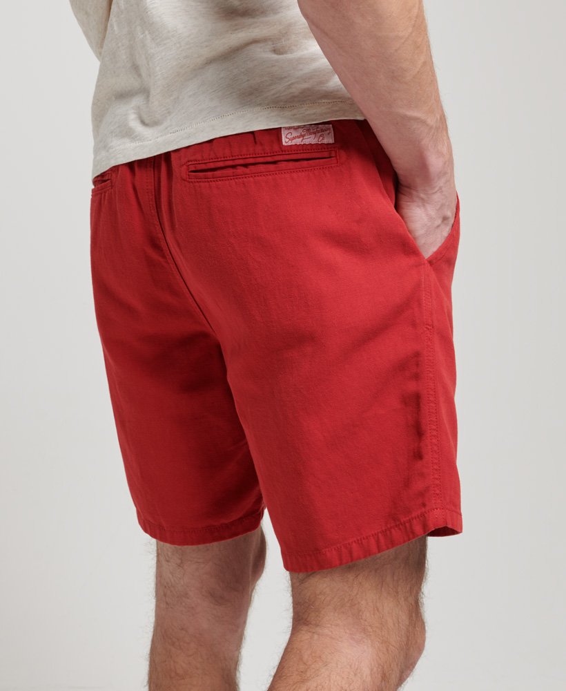 shorts vintage tingidos em vermelho expedição