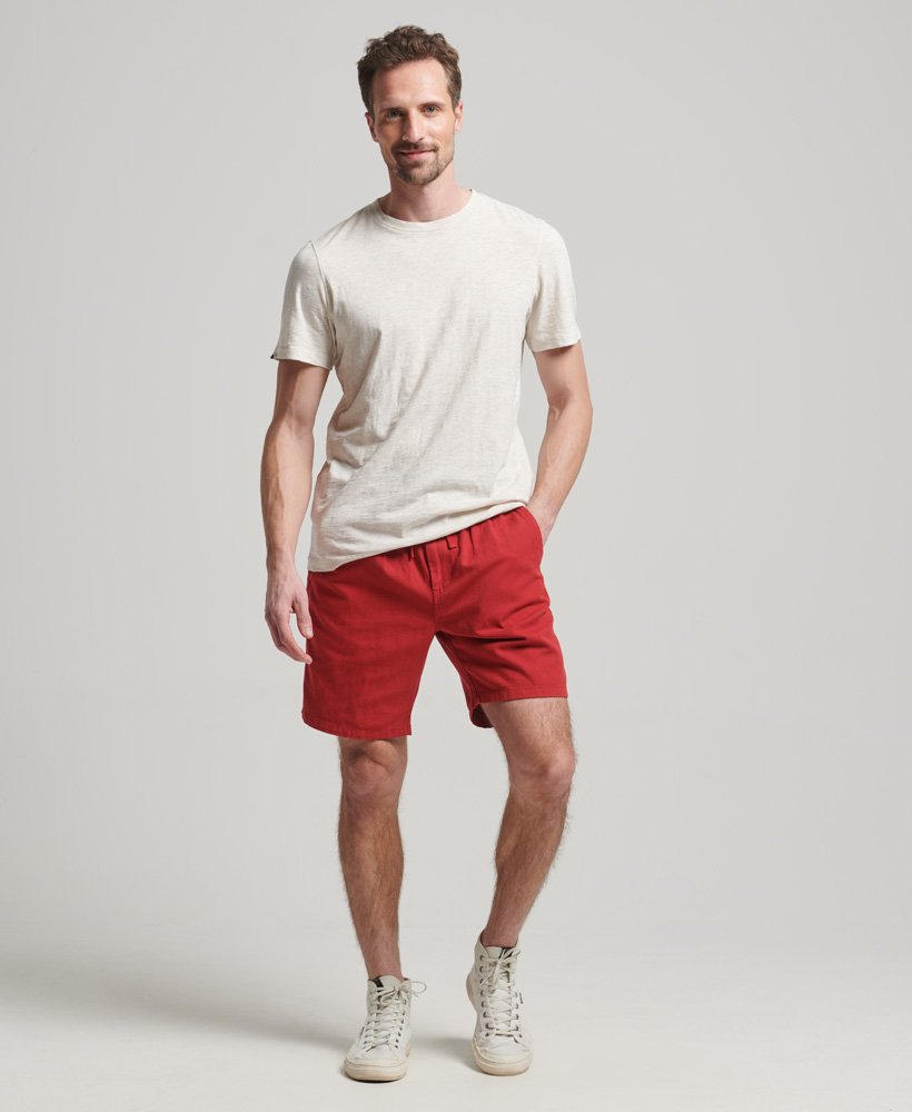 shorts vintage tingidos em vermelho expedição