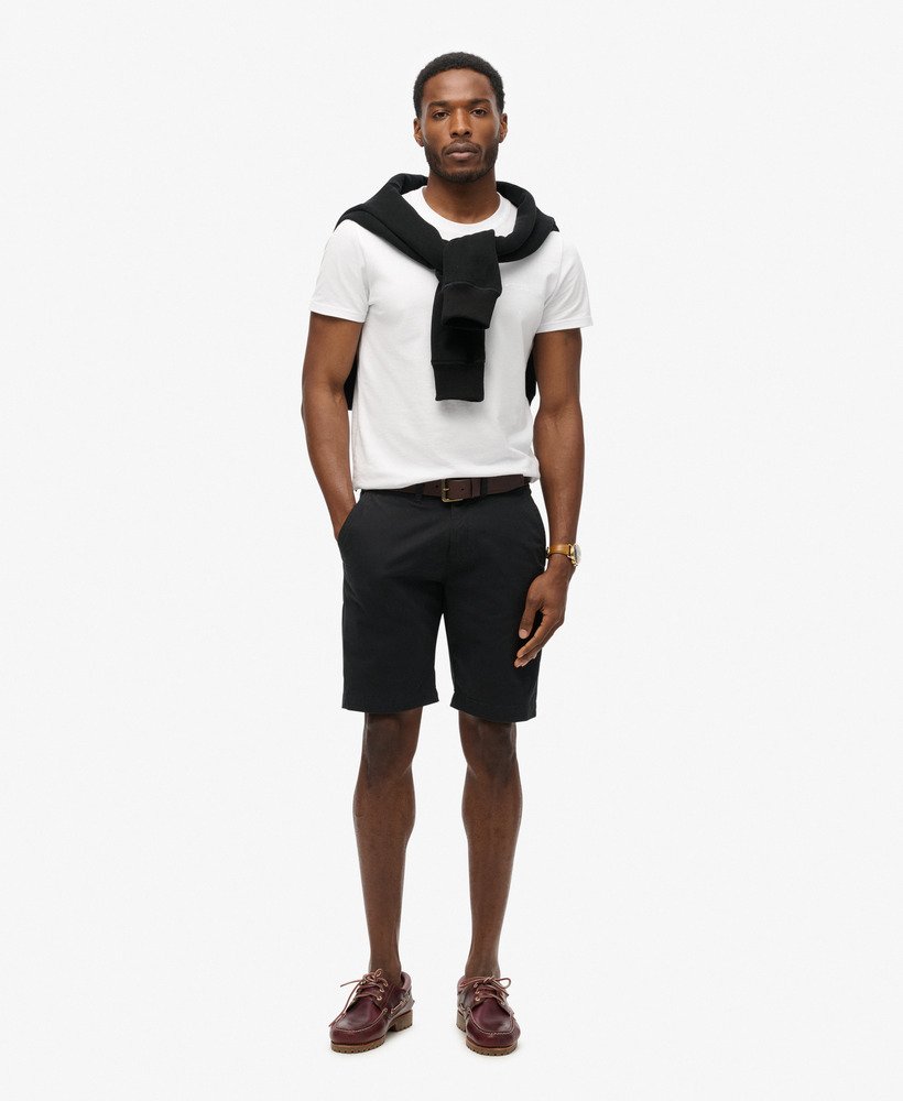 shorts chino vintage na cor azul marinho meia-noite