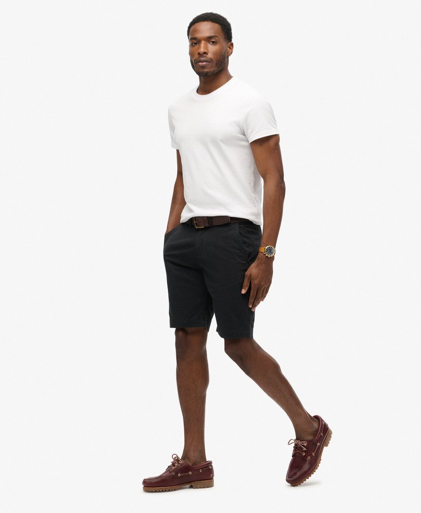 shorts chino vintage na cor azul marinho meia-noite
