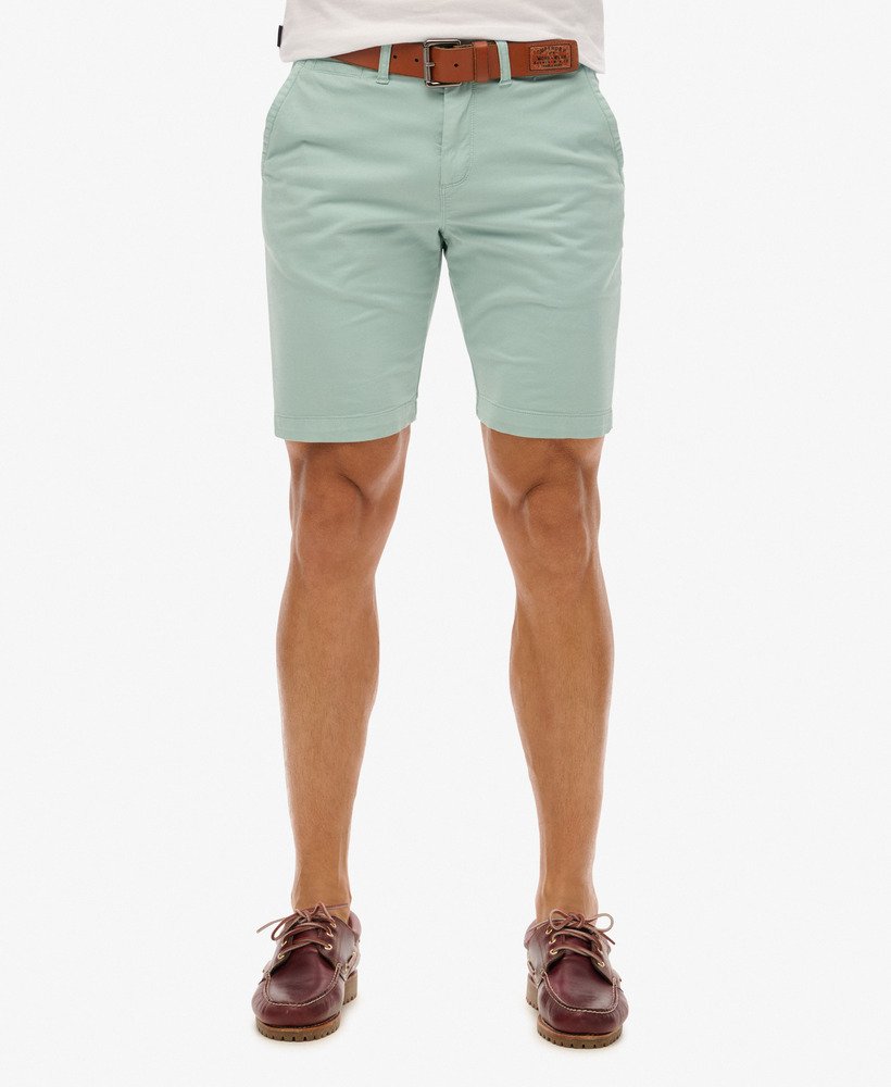 calções chino vintage em verde menta fresco
