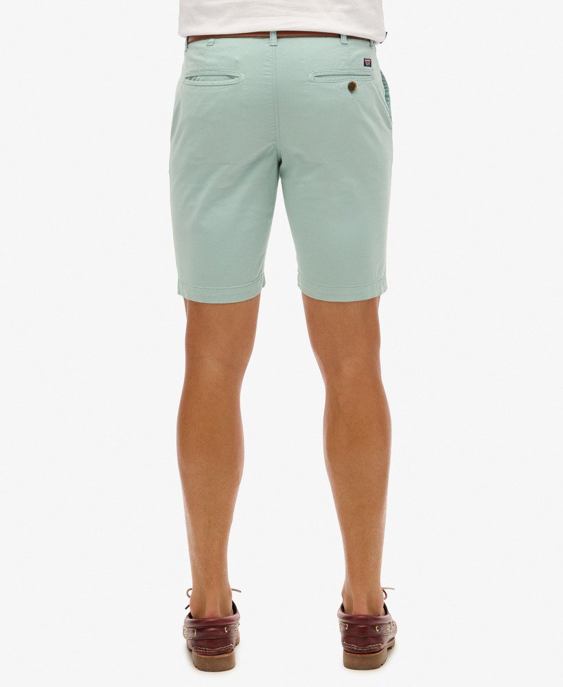 calções chino vintage em verde menta fresco