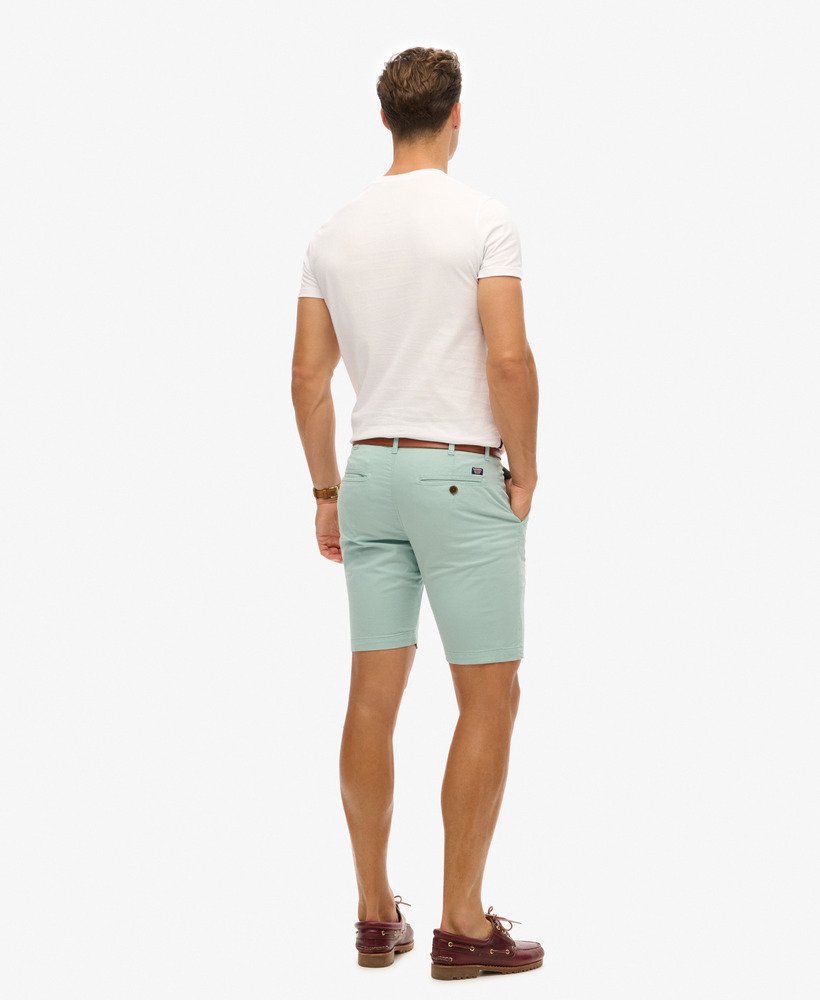 calções chino vintage em verde menta fresco