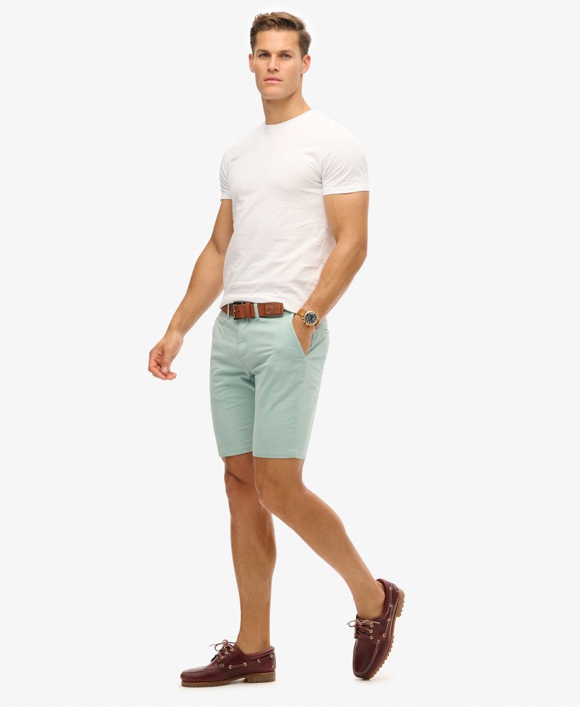 calções chino vintage em verde menta fresco