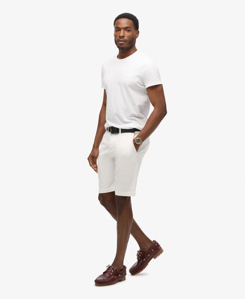 shorts chino vintage na cor óptica.
