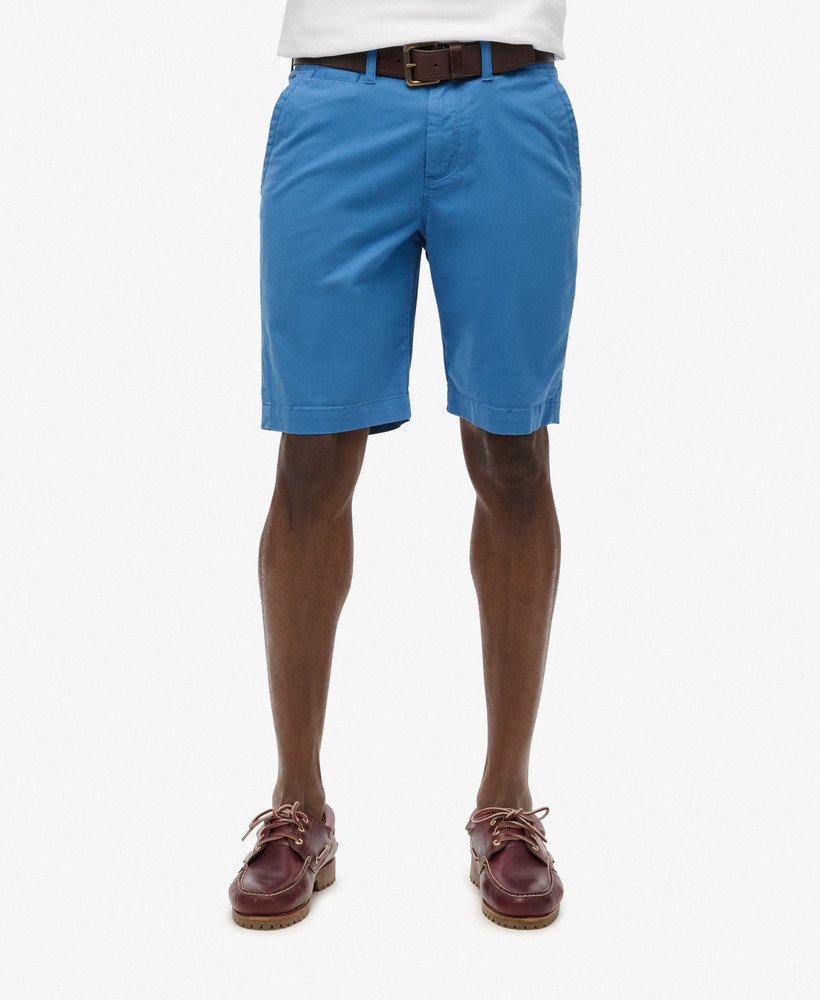 calções chino vintage na cor azul netuno