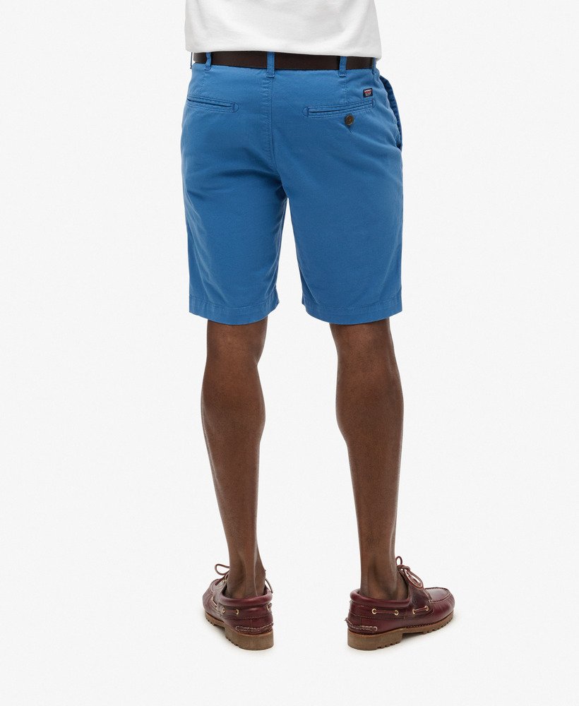 calções chino vintage na cor azul netuno