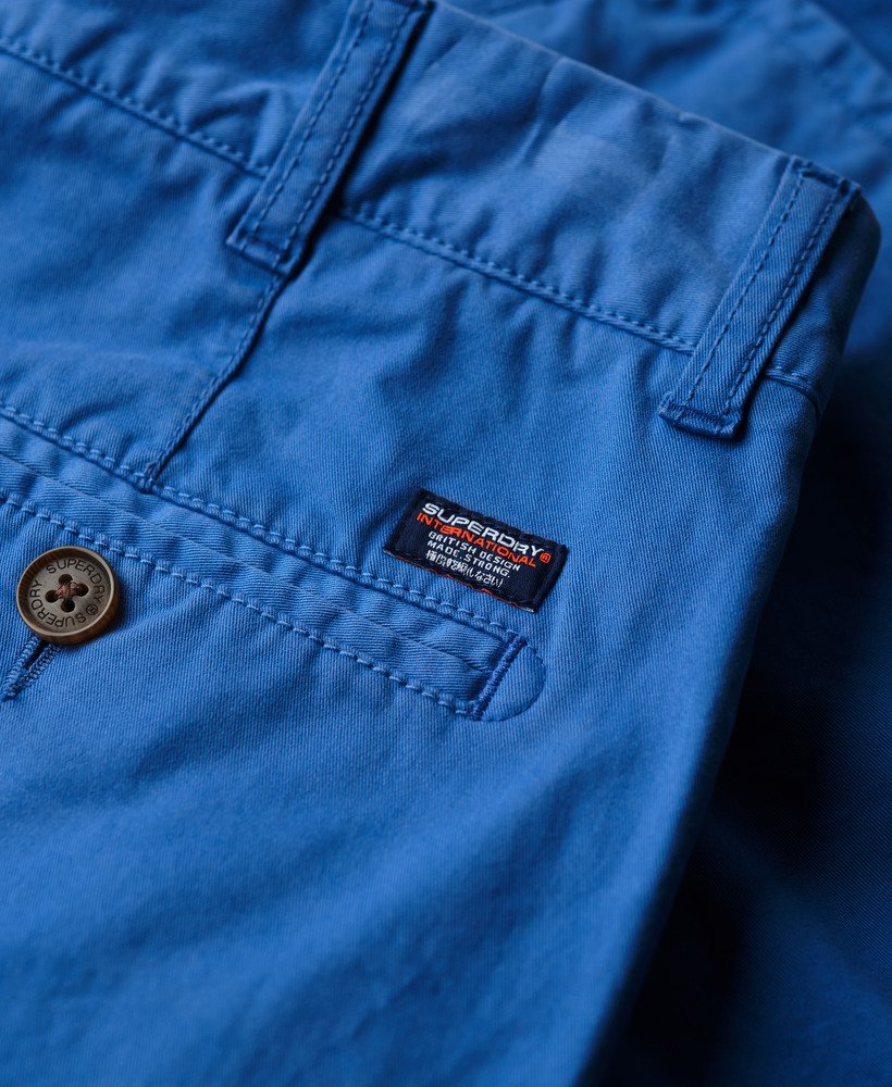 calções chino vintage na cor azul netuno