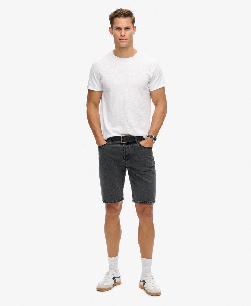 shorts retos vintage em preto lavado wisconsin.