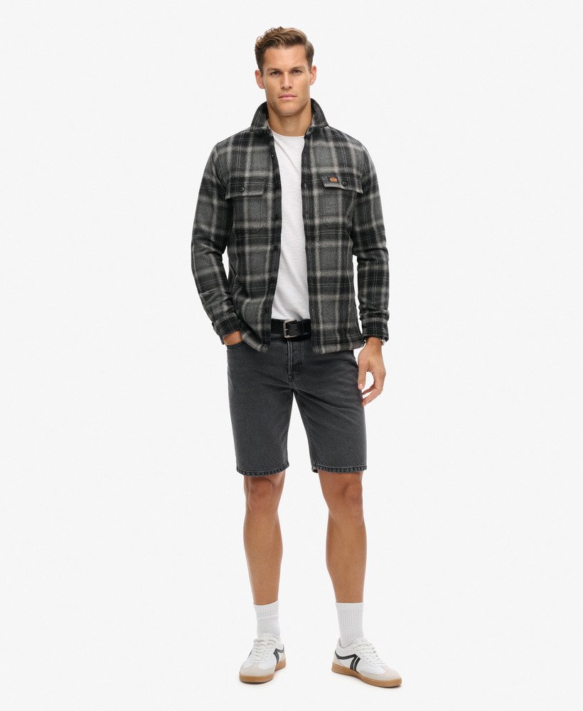 shorts retos vintage em preto lavado wisconsin.