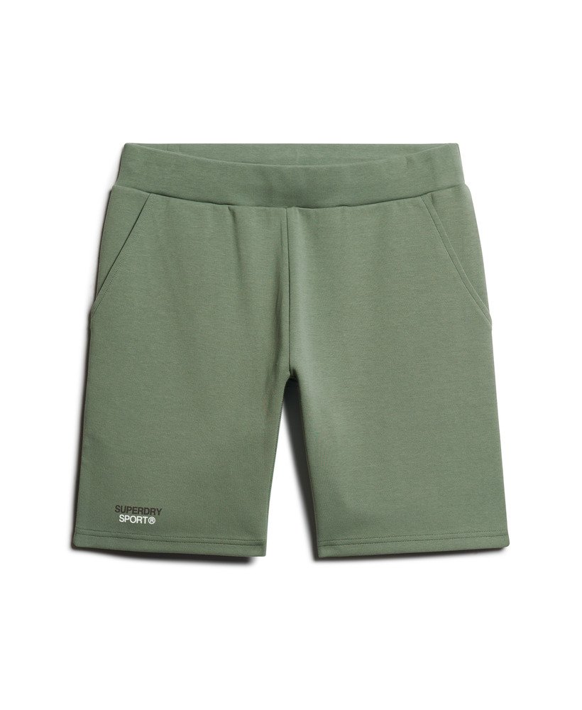 calções sport tech logo tapered na cor cáqui laurel