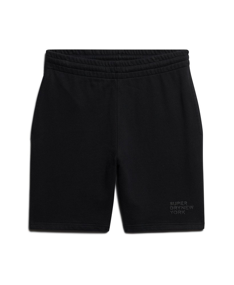 calções de luxo desportivos e folgados em preto.