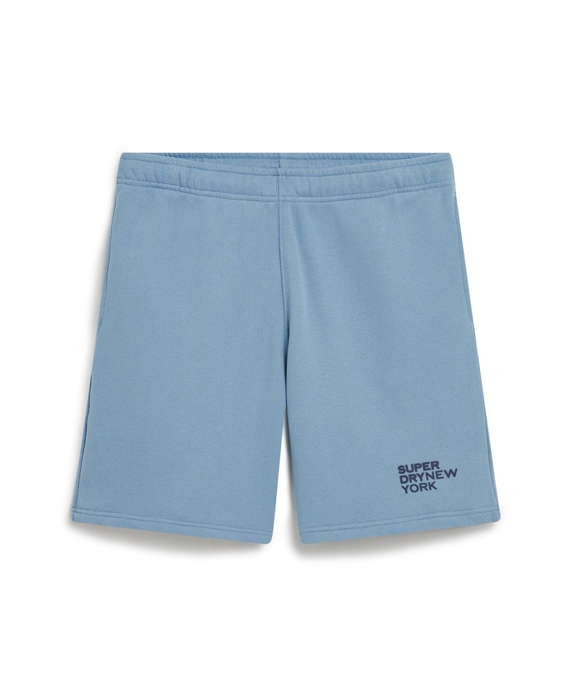 shorts esportivos folgados de luxo em jeans azul lavado