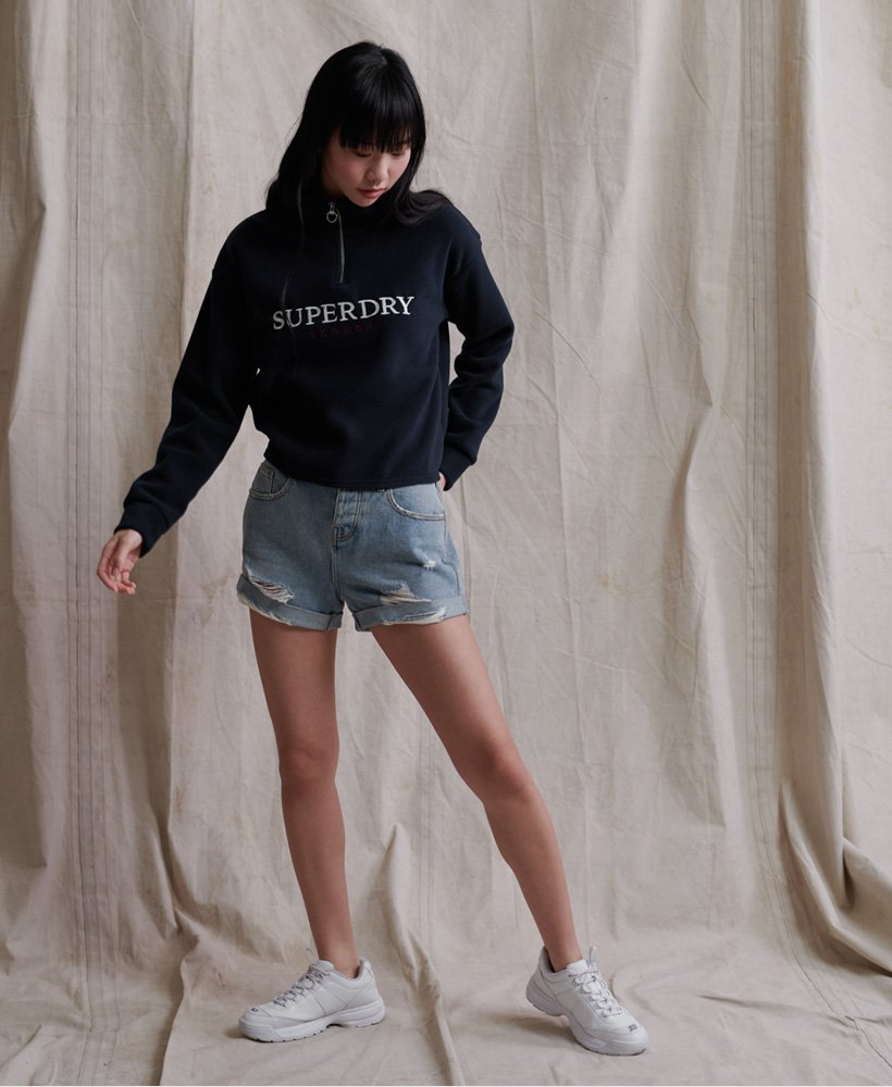 steph boyfriend short em azul Índigo claro vintage