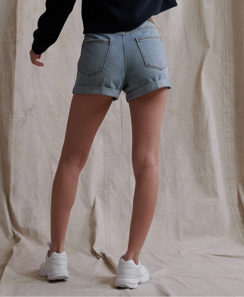 steph boyfriend short em azul Índigo claro vintage