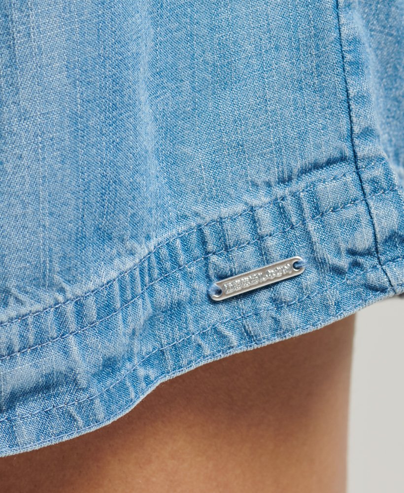 shorts desert paperbag na cor indigo light