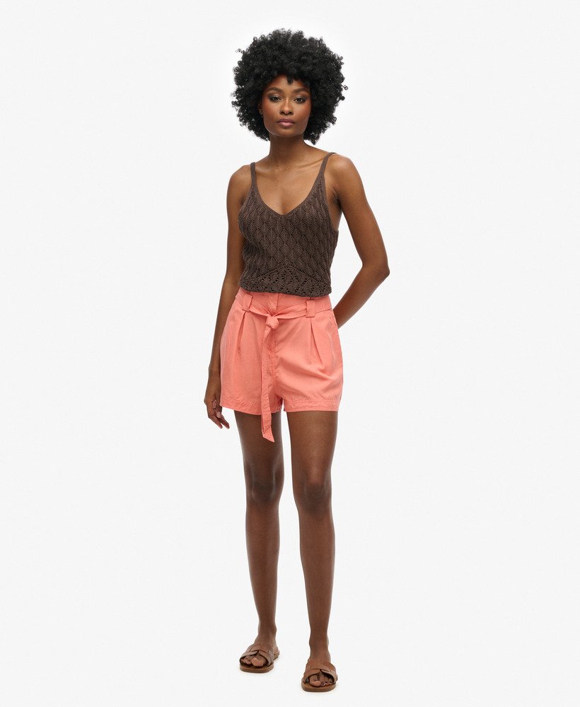 shorts desert paperbag na cor romã