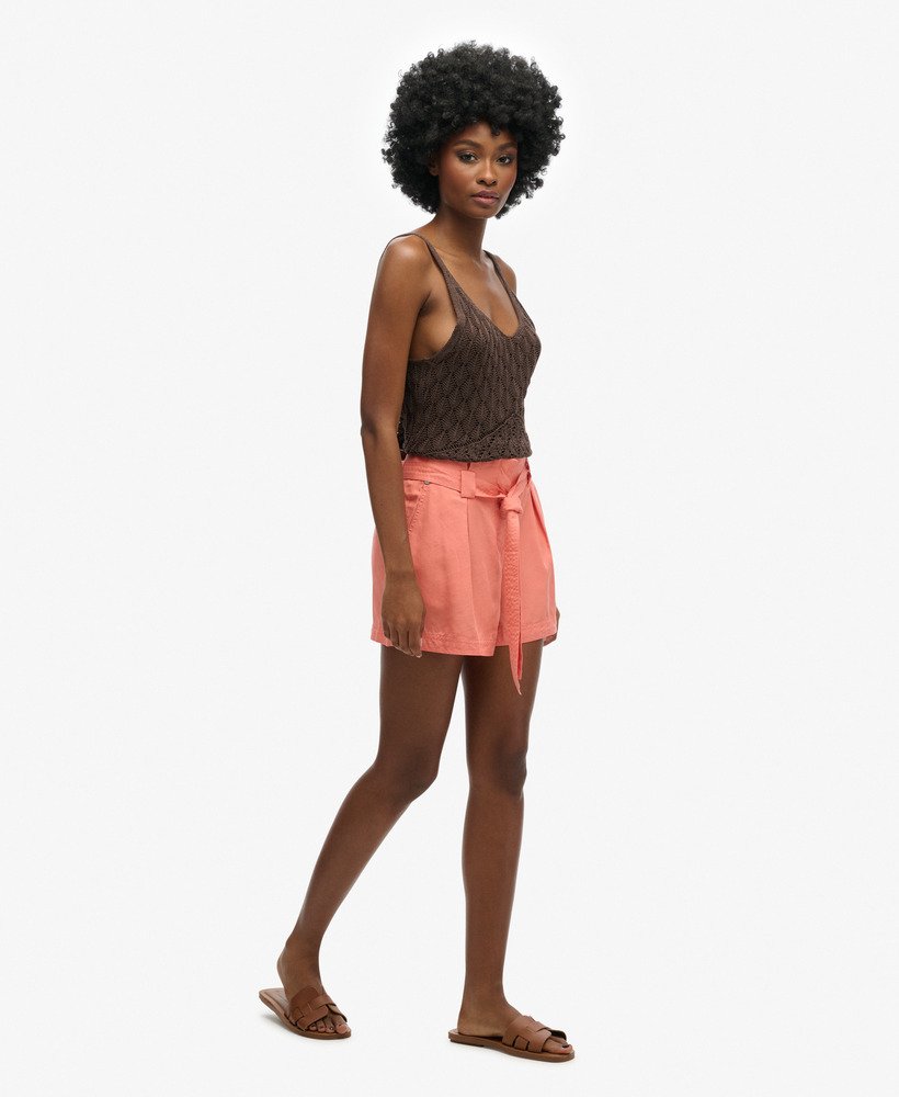 shorts desert paperbag na cor romã