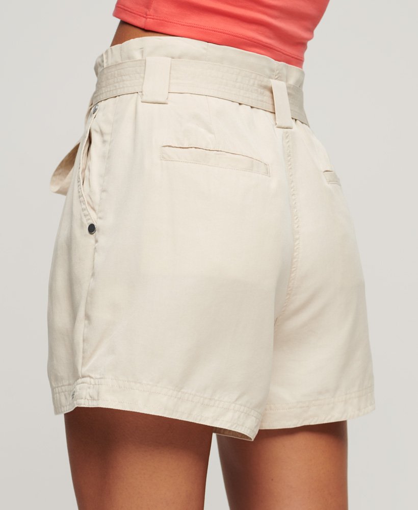 shorts desert paperbag na cor farelo de aveia