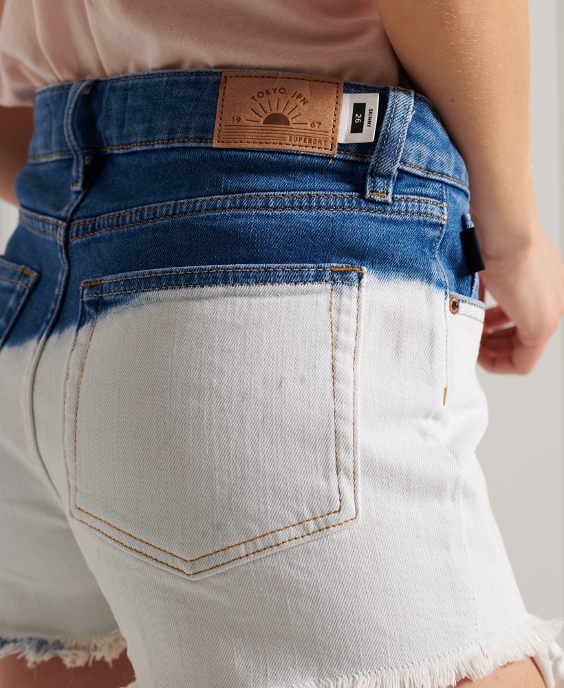 shorts justos e sensuais em alvejante caseiro