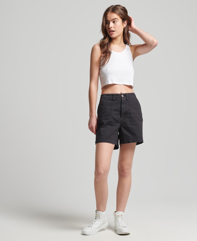 shorts utilitários vintage na cor preta.