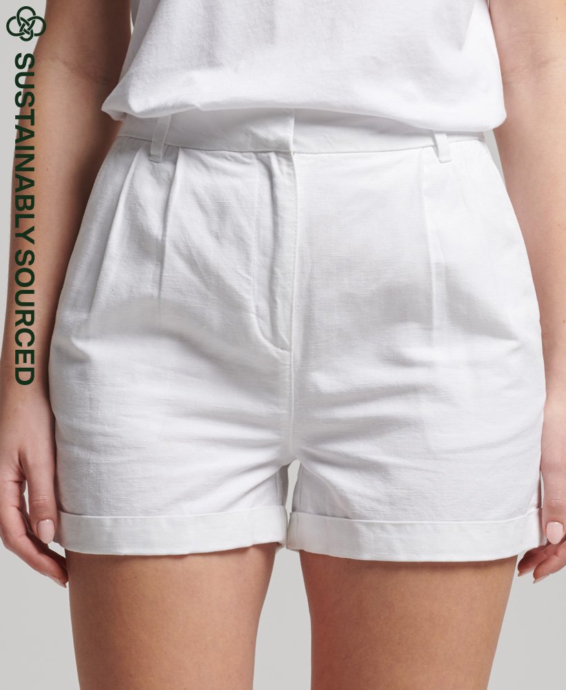 shorts de linho studios na cor optic