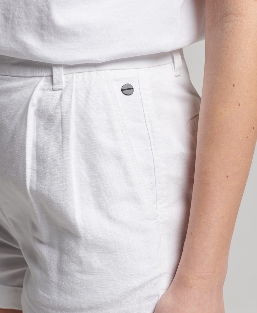 shorts de linho studios na cor optic