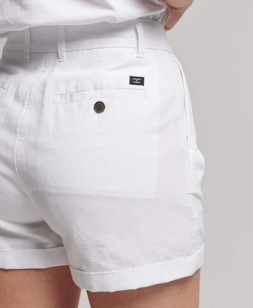 shorts de linho studios na cor optic