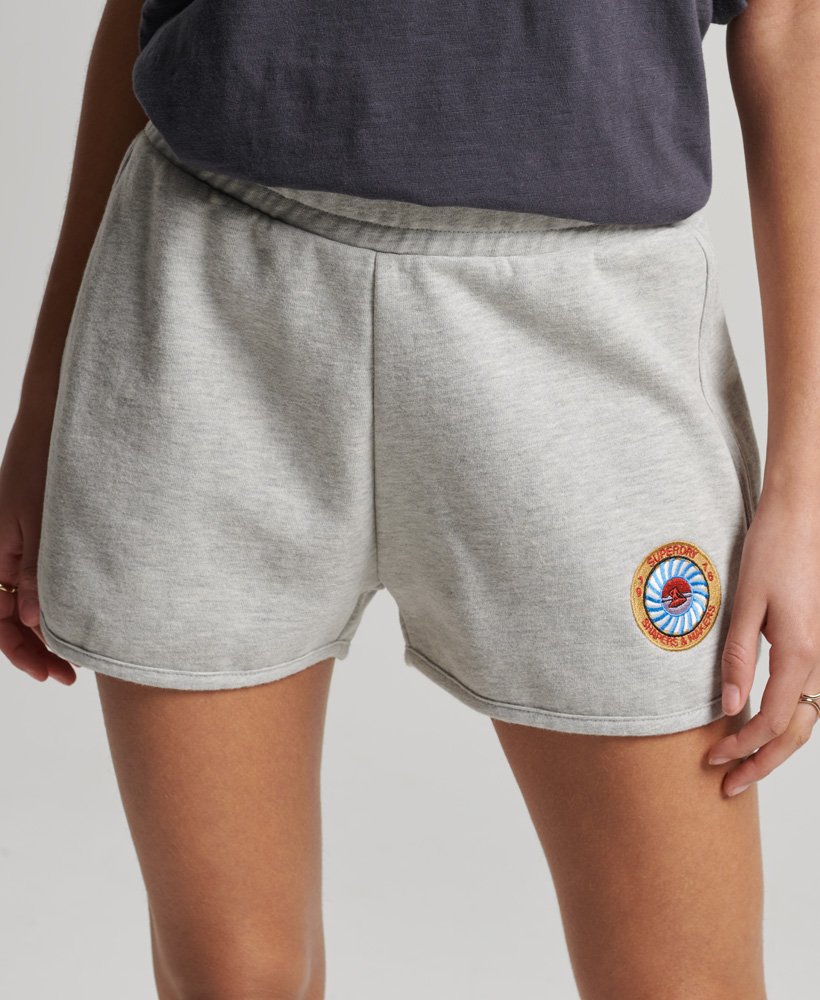shorts vintage da califórnia em cinza mescla claro.