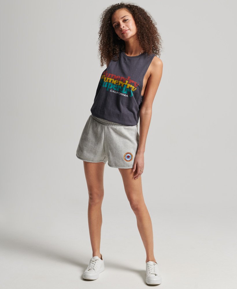 shorts vintage da califórnia em cinza mescla claro.