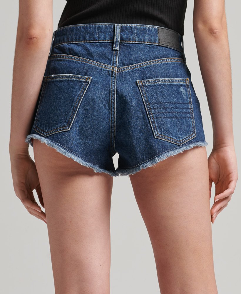 shorts vintage de cintura alta com barra desfiada e modelagem van dyke mid usados