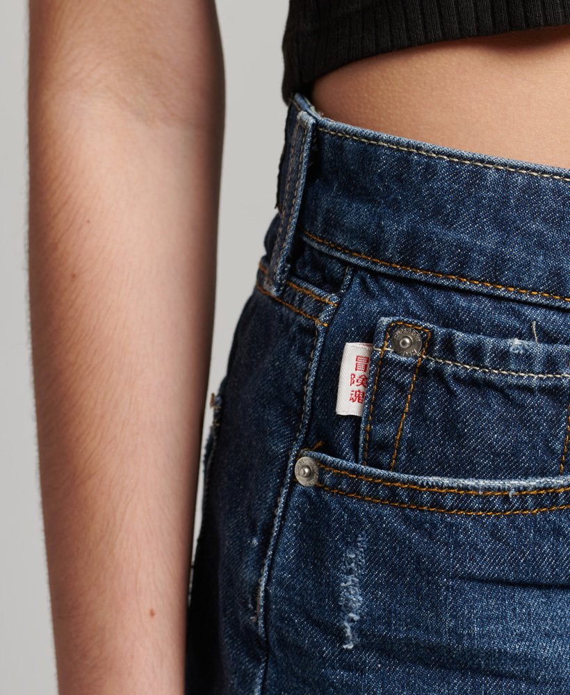 shorts vintage de cintura alta com barra desfiada e modelagem van dyke mid usados