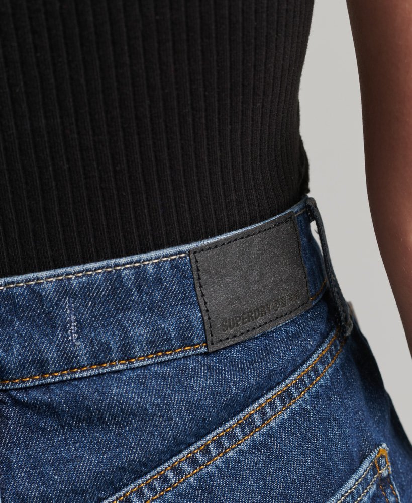 shorts vintage de cintura alta com barra desfiada e modelagem van dyke mid usados