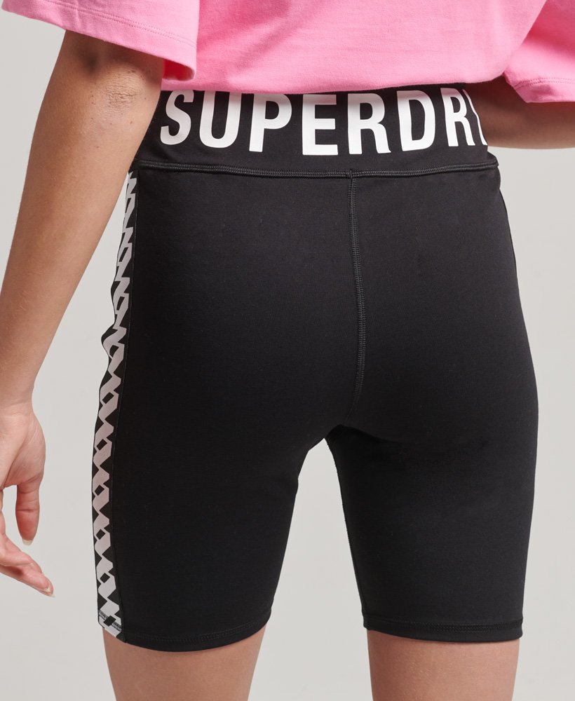 calções de ciclismo com elástico e logotipo na cor preta.