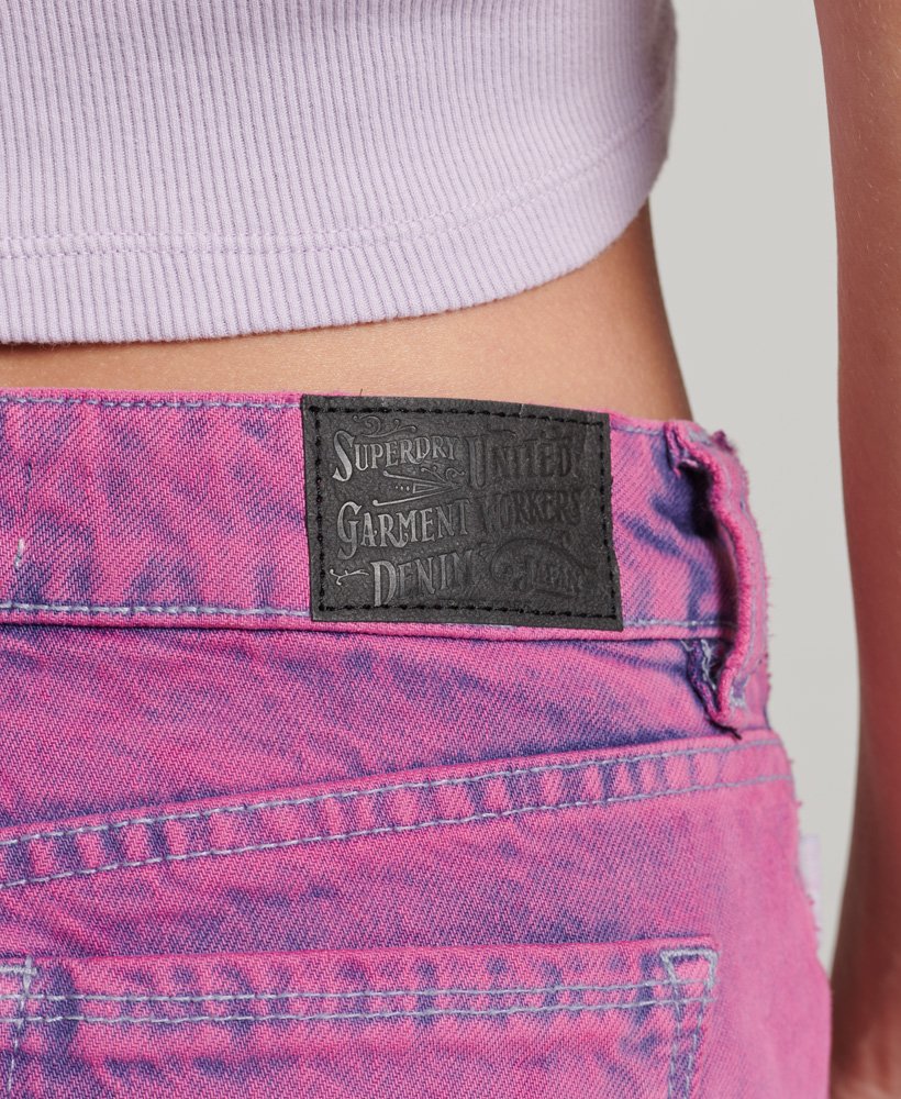 shorts curtos lavados em tom rosa