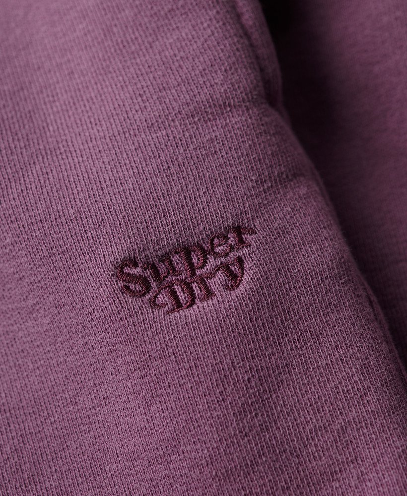 shorts de moletom com lavagem vintage na cor roxa grape jam