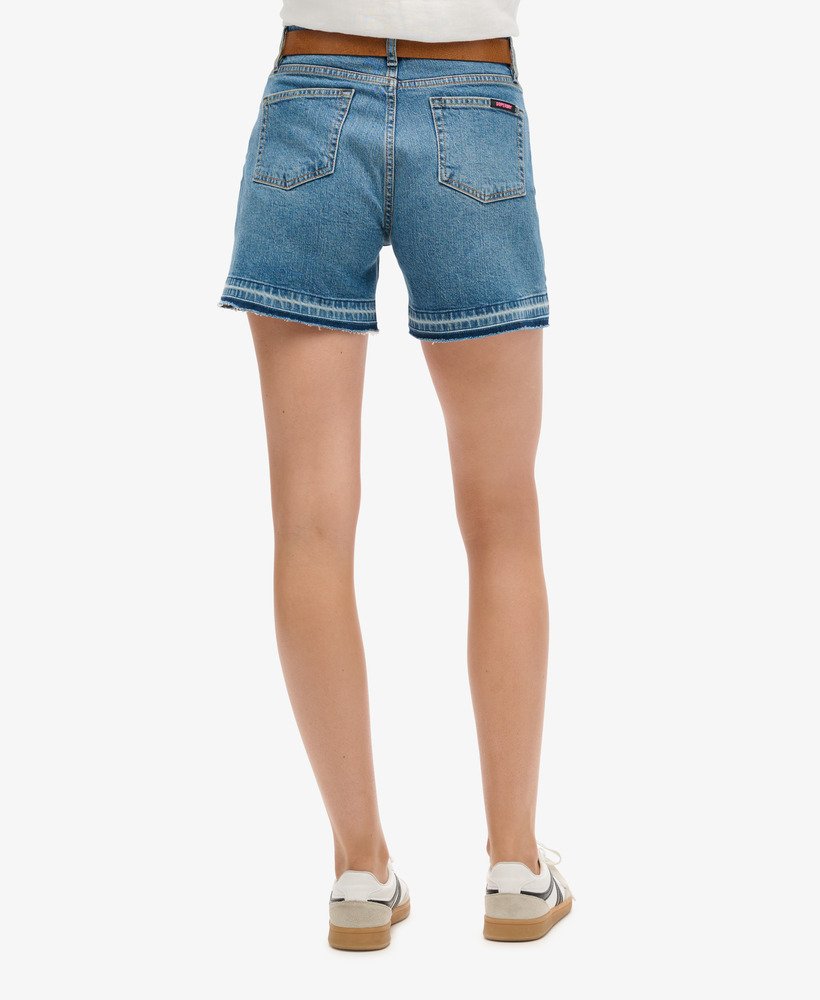 shorts de cintura média na cor azul vintage fulton