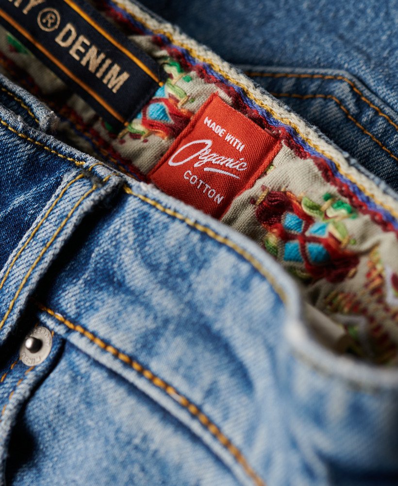 shorts de cintura média na cor azul vintage fulton