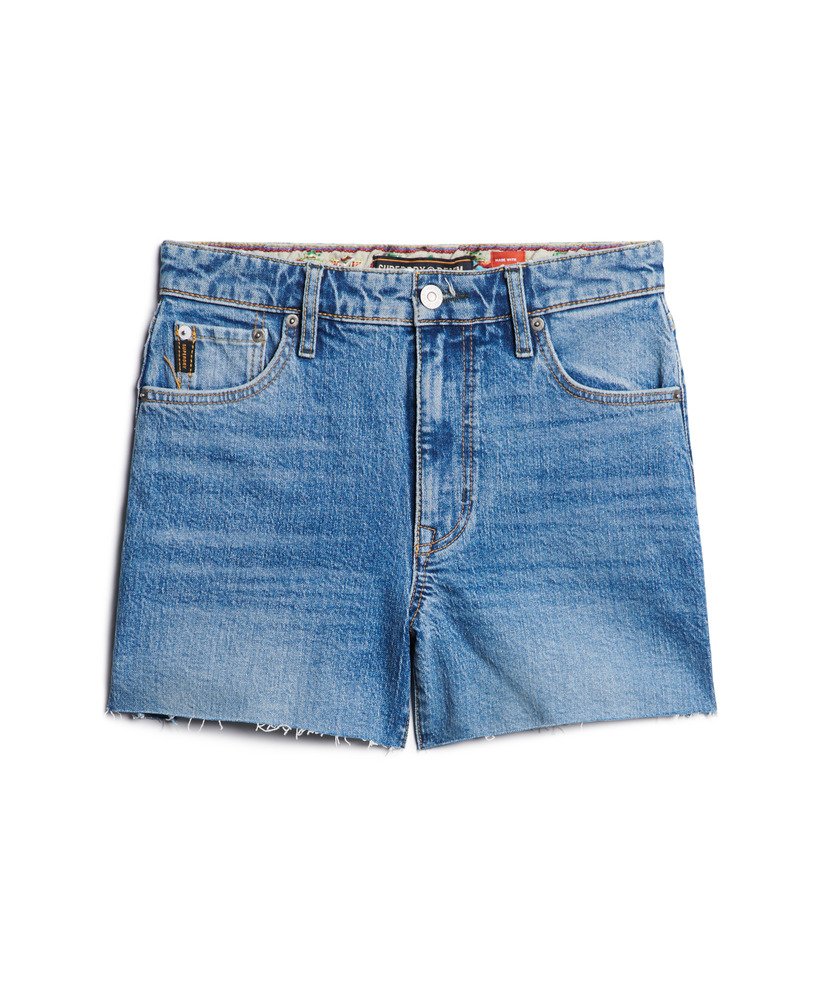 shorts de cintura média na cor azul vintage fulton