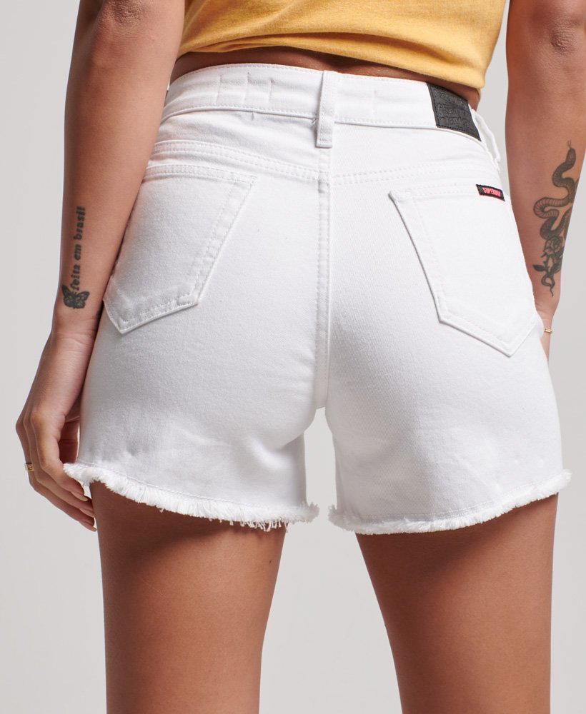 shorts vintage de cintura média e modelagem slim na cor optic.